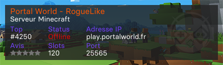 Portal World - RogueLike - Serveur Minecraft