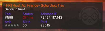 [FR] Rust Az France- Solo/Duo/Trio - Serveur Rust