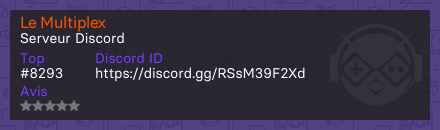 Le Multiplex - Serveur Discord
