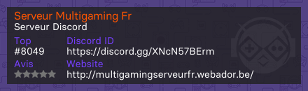 Serveur Multigaming Fr - Serveur Discord