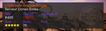 L'Odyssée des naufragés  - Serveur Conan Exiles