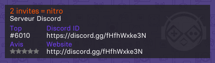 2 invites = nitro - Serveur Discord