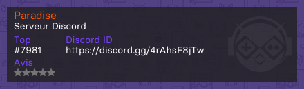 Paradise - Serveur Discord