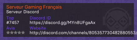 Serveur Gaming Français