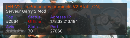 [FR-V2] La Prison des criminels V2|Staff [ON] |+78 Jobs|20K