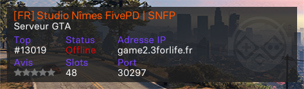 [FR] Studio Nîmes FivePD | SNFP - Serveur GTA