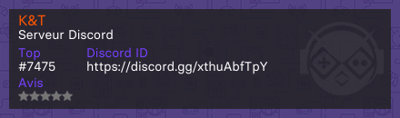K&T - Serveur Discord