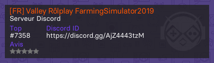 [FR] Valley Rôlplay FarmingSimulator2019 - Serveur Discord