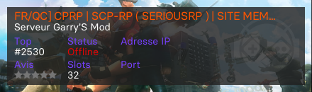 FR/QC] CPRP | SCP-RP ( SERIOUSRP ) | SITE MEMILIH