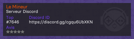 Le Mineur - Serveur Discord
