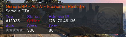 GenoriaRP - ALT:V - Economie Réaliste