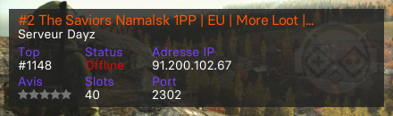 #2 The Saviors Namalsk 1PP | EU | More Loot | High PVP