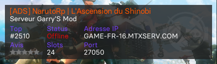 [ADS] NarutoRp | L'Ascension du Shinobi - Serveur Garry's mod