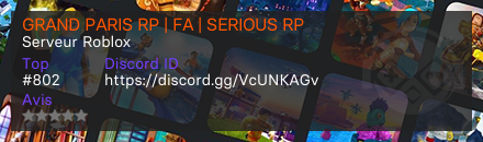 GRAND PARIS RP | FA | SERIOUS RP - Serveur Roblox