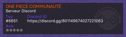 ONE PIECE COMMUNAUTÉ  - Serveur Discord