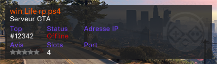 win Life rp ps4 - Serveur GTA