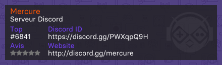 Mercure - Serveur Discord