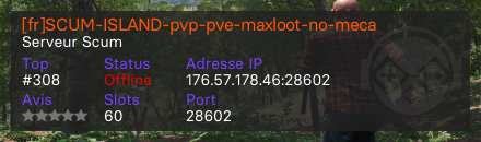 [fr]SCUM-ISLAND-pvp-pve-maxloot-no-meca