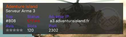 Adenture Island  - Serveur Arma 3