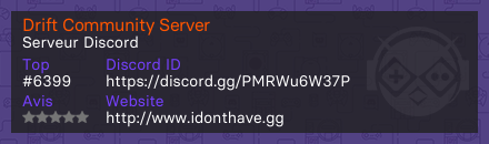 Drift Community Server - Serveur Discord