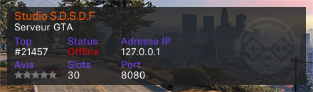 Studio S.D.S.D.F - Serveur GTA