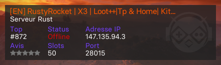 [EN] RustyRocket | X3 | Loot++|Tp & Home| Kits | Noob Friendly