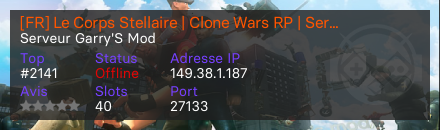 [FR] Le Corps Stellaire | Clone Wars RP | Serious RP (CFT) - Serveur Garry's mod
