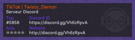 TikTok | Twisty_Demon - Serveur Discord