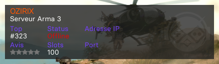 OZIRIX - Serveur Arma 3