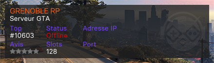 GRENOBLE RP  - Serveur GTA