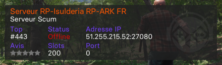 Serveur RP-Isulderia RP-ARK FR