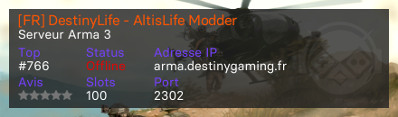 [FR] DestinyLife - AltisLife Modder