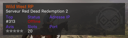 Wild West RP - Serveur Red Dead Redemption 2