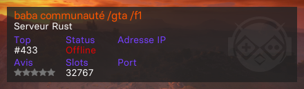 baba communauté /gta /f1 - Serveur Rust