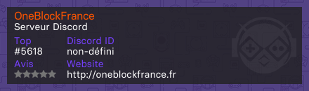OneBlockFrance - Serveur Discord