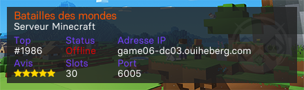 Batailles des mondes - Serveur Minecraft