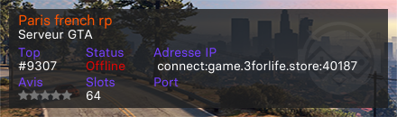 Paris french rp - Serveur GTA