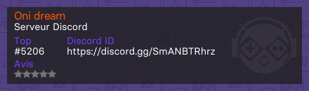 Oni dream - Serveur Discord