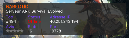 NARKOTIC - Serveur ARK Survival Evolved