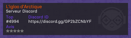 L'igloo d'Arctique - Serveur Discord