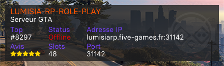 LUMISIA-RP-ROLE-PLAY - Serveur GTA
