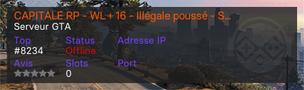 CAPITALE RP - WL + 16 - Illégale poussé - Simulation Services de Secours - Serveur GTA