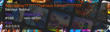 Scp:rolplay????????serious france???????? - Serveur Roblox