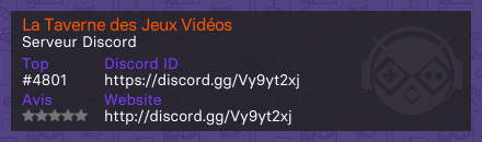 La Taverne des Jeux Vidéos - Serveur Discord