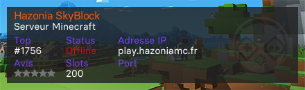 Hazonia SkyBlock - Serveur Minecraft