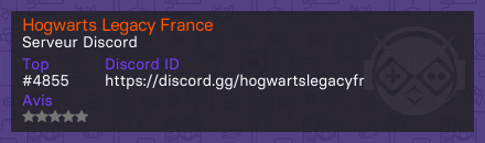 Hogwarts Legacy France - Serveur Discord