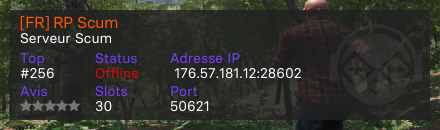 [FR] RP Scum - Serveur Scum