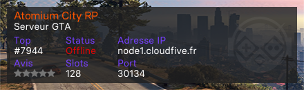 Atomium City RP - Serveur GTA