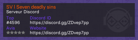 SV l Seven deadly sins - Serveur Discord