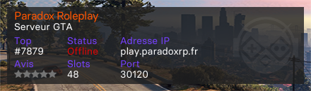 Paradox Roleplay - Serveur GTA